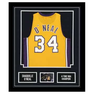 Signed Shaquille O'Neal Framed Display - 4 x NBA Champion