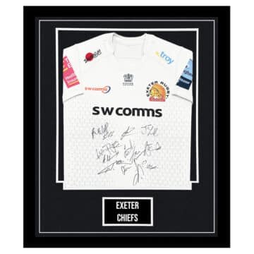 Signed Exeter Chiefs Jersey Framed - Premiership Squad Autograph