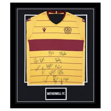 Signed Motherwell Shirt Framed - Scottish Premiership Squad Autograph