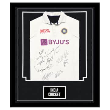 Signed India Cricket Shirt Framed - Test Squad Autograph