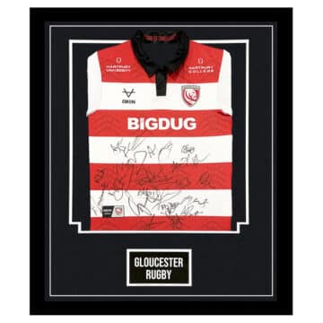 Signed Gloucester Shirt Framed - Premiership Squad Autograph Jersey