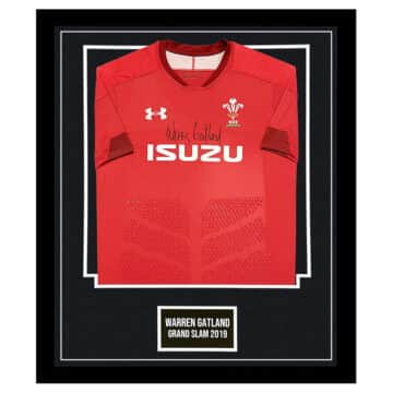 Signed Warren Gatland Jersey Framed - Grand Slam 2019 Shirt