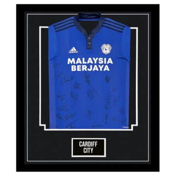 Signed Cardiff City Jersey Framed - Championship Squad 2021 Shirt