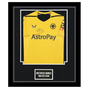 Signed Matheus Nunes Shirt Framed - Wolves Icon Autograph Jersey