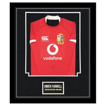 Signed Owen Farrell Jersey Framed - British & Irish Lions Icon Shirt