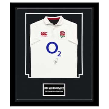 Signed Jack van Poortvliet Jersey Framed - England Rugby Autograph