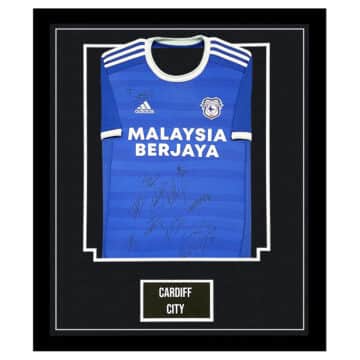 Signed Cardiff City Jersey Framed - Championship Squad 2022 Shirt