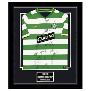 Signed Celtic Shirt Framed - Scottish League Cup Winners 2009 Jersey