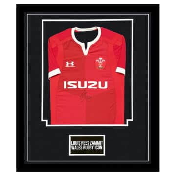 Signed Louis Rees-Zammit Jersey Framed – Wales Rugby Icon Shirt