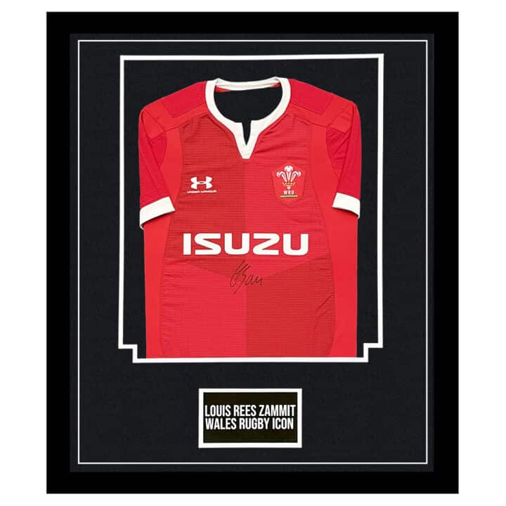 Signed Louis Rees-Zammit Jersey Framed – Wales Rugby Icon Shirt