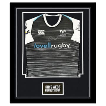 Signed Rhys Webb Shirt Framed - Ospreys Icon Autograph Jersey