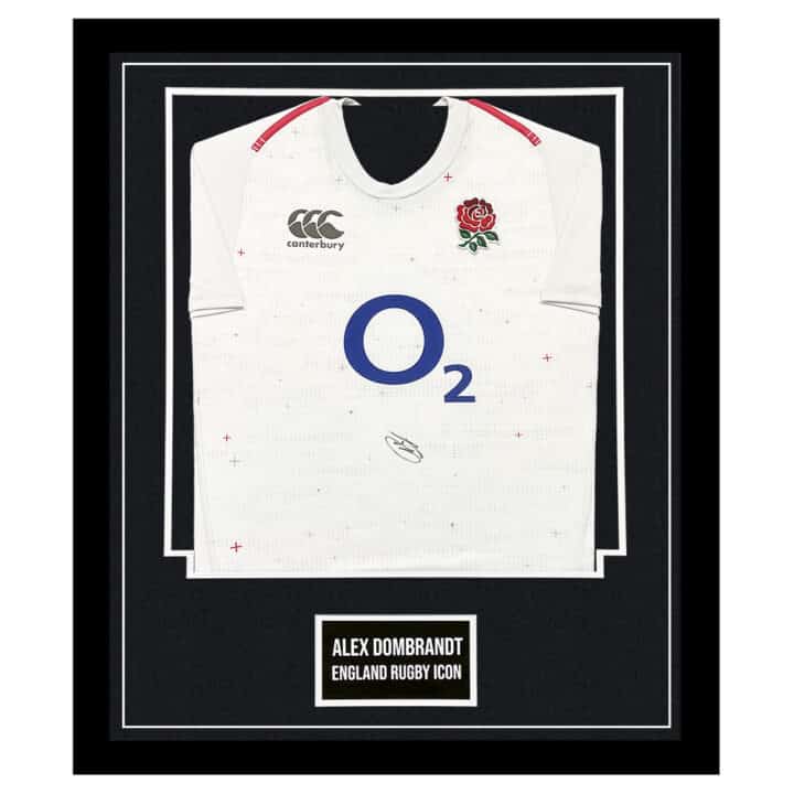 Signed Alex Dombrandt Jersey Framed - England Rugby Icon Shirt