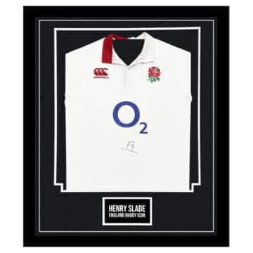 Signed Henry Slade Jersey Framed - England Rugby Icon Shirt