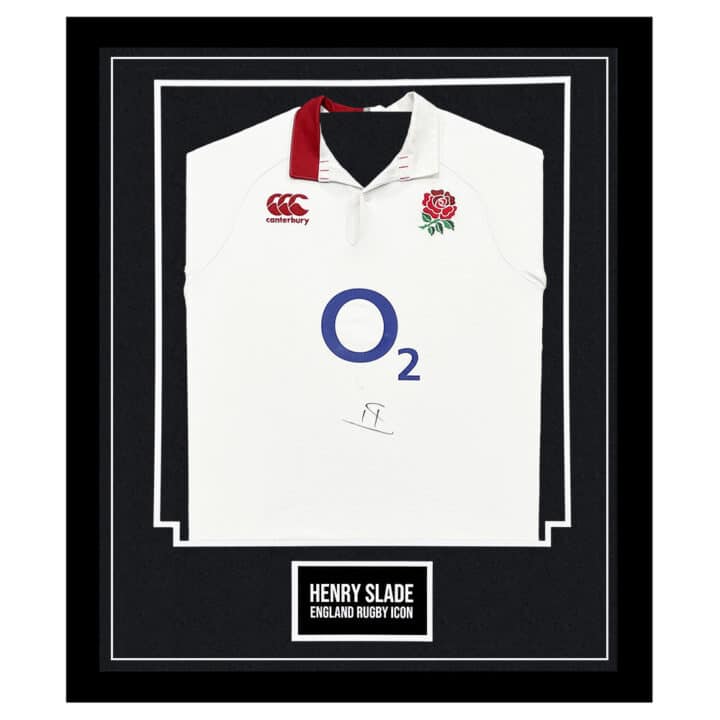 Signed Henry Slade Jersey Framed - England Rugby Icon Shirt