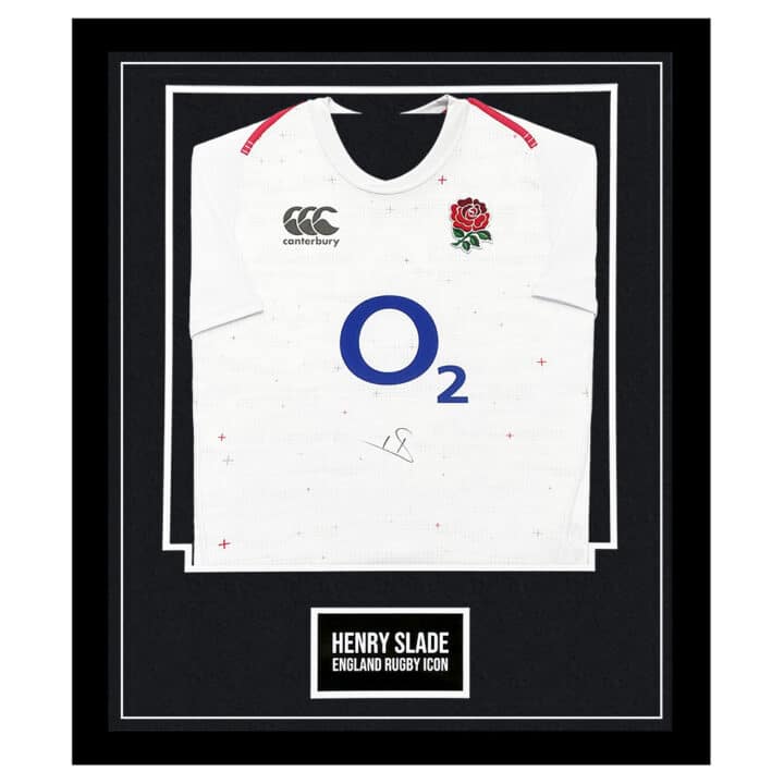 Signed Henry Slade Shirt Framed - England Rugby Icon Jersey