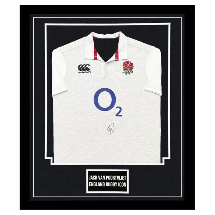 Signed Jack van Poortvliet Shirt Framed - England Rugby Icon Jersey