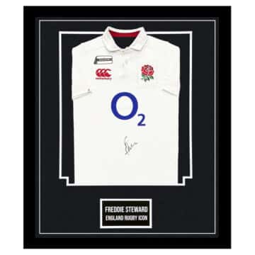 Signed Freddie Steward Shirt Framed - England Rugby Autograph