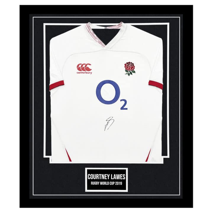 Signed Courtney Lawes Jersey Framed - England Rugby Icon Shirt