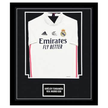 Signed Aurélien Tchouaméni Framed Shirt - Real Madrid Icon