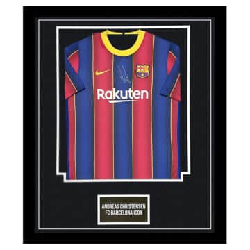 Signed Andreas Christensen Shirt Framed - FC Barcelona Icon Jersey