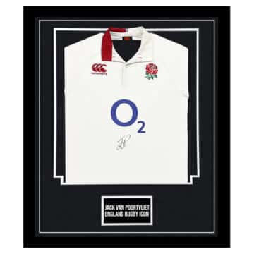 Signed Jack van Poortvliet Jersey Framed - England Rugby Icon Shirt