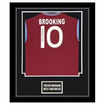 Signed Trevor Brooking Shirt Framed - West Ham United Icon Jersey