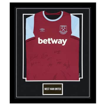 West Ham United Signed Shirt Framed - Premier League Squad Autograph