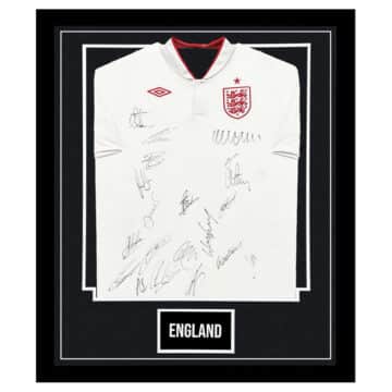 Signed England Football Shirt Framed - Euro 2012 Squad Autograph