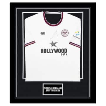 Signed Christian Norgaard Shirt Framed - Brentford Icon Autograph