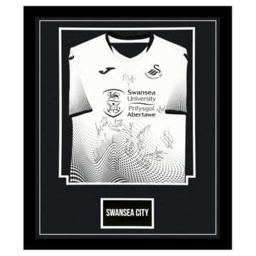 Swansea City Signed Shirt Framed - Championship Squad Autograph Jersey