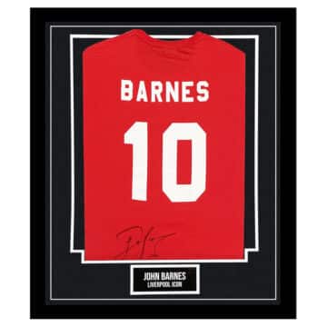 John Barnes Signed Shirt Framed - Liverpool Icon Jersey