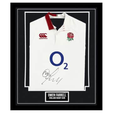 Signed Owen Farrell Shirt Framed - England Rugby Autograph Jersey