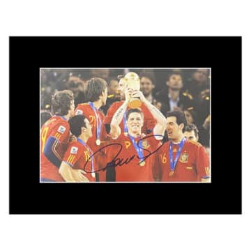 Fernando Torres Signed Photo Display - 16x12 World Cup Winner 2010