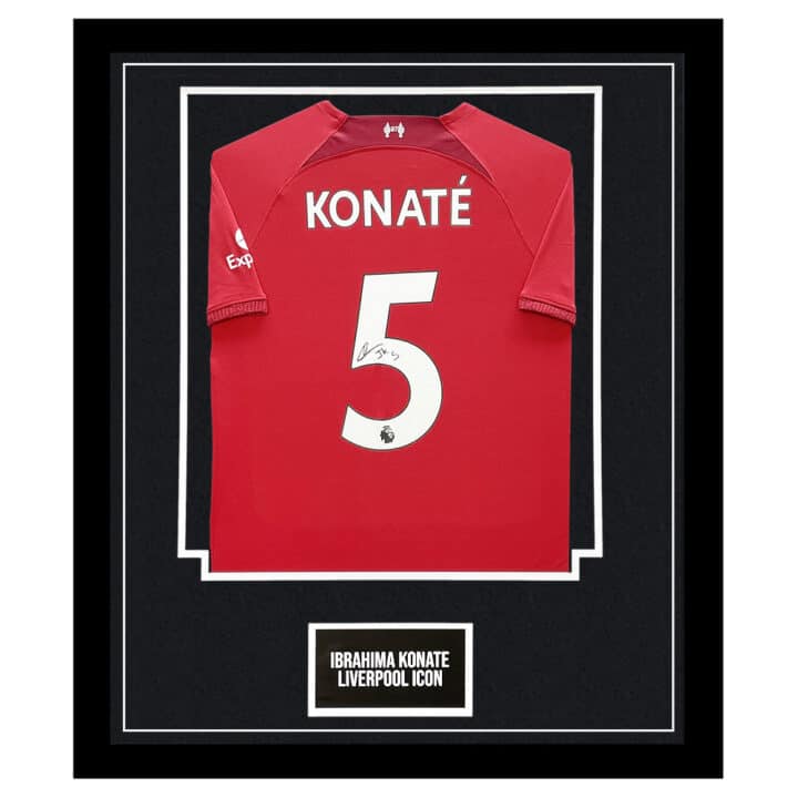 Ibrahima Konate Signed Liverpool Framed Shirt - Premier League 2023