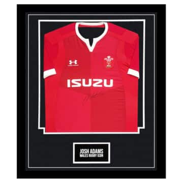 Josh Adams Signed Framed Shirt - Wales Rugby Icon