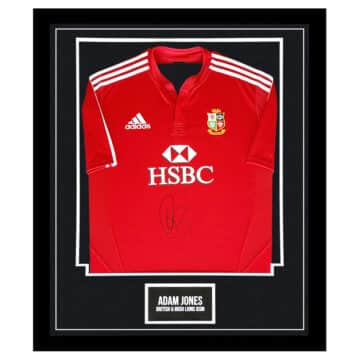 Signed Adam Jones Framed Shirt - British & Irish Lions Icon