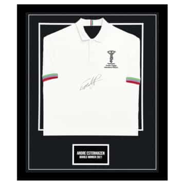 Signed Andre Esterhuizen Harlequins Framed Shirt - Double Winner 2021