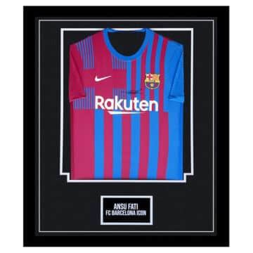 Signed Ansu Fati Framed Shirt - FC Barcelona Icon