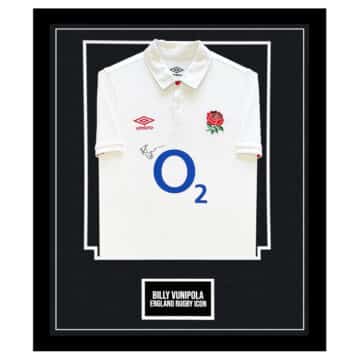 Signed Billy Vunipola Framed Shirt - England Rugby Icon