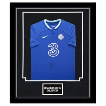 Signed Cesar Azpilicueta Chelsea Framed Shirt - Premier League 2023