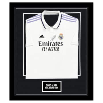 Signed David Alaba Framed Shirt - Real Madrid Home 2023