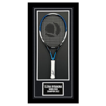 Signed Elena Rybakina Framed Tennis Racket - Wimbledon Champion 2022