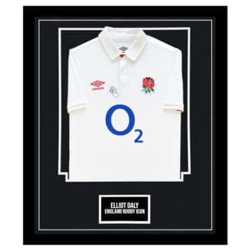 Signed Elliot Daly Framed Shirt - England Rugby Icon