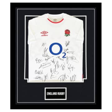 Signed England Rugby Framed Home Shirt - Squad Autograph