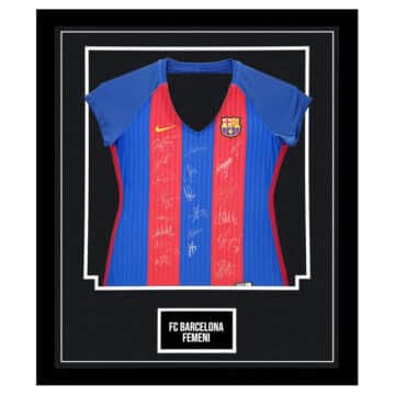 Signed FC Barcelona Femeni Framed Shirt - Liga F Squad Autograph