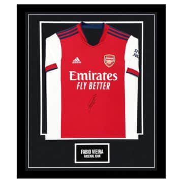 Signed Fabio Vieira Framed Shirt - Arsenal FC Icon