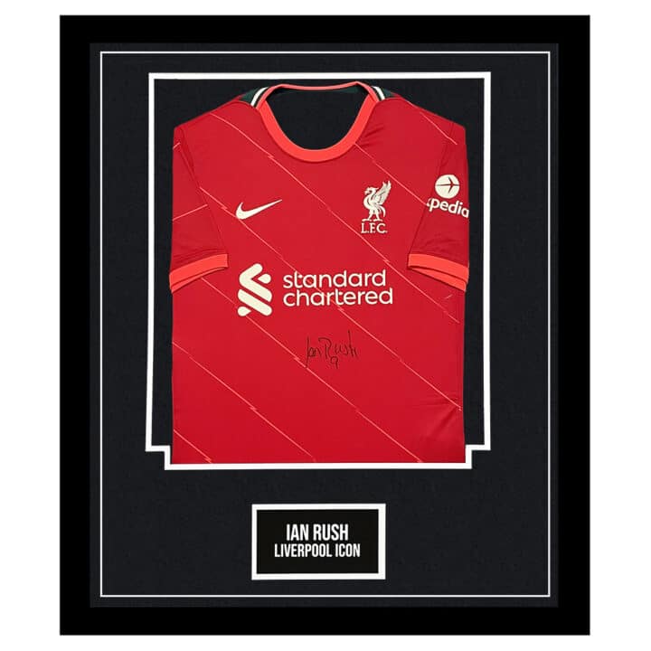 Signed Ian Rush Liverpool Framed Shirt - LFC Icon