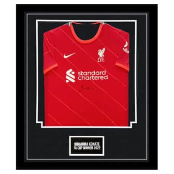 Signed Ibrahima Konate Liverpool Framed Shirt - FA Cup Winner 2022