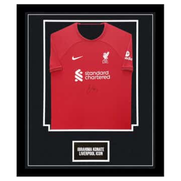 Signed Ibrahima Konate Liverpool Framed Shirt - Premier League 2023