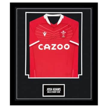 Signed Josh Adams Framed Shirt - Wales Rugby Icon